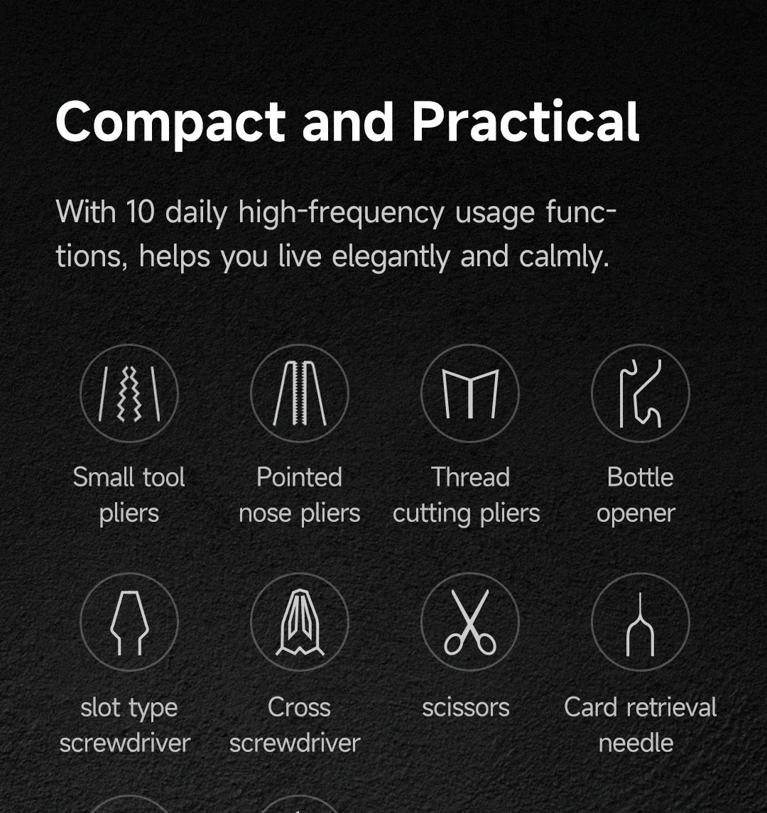 NexTool Mini Sailor Pliers Lite 10 In 1 Folding EDC Multi Tool Scissors Screwdriver Outdoor Portable Equipment Hand Tools - Unknown Supply